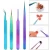 Import High Quality Stainless Steel Colorful Nail Tweezer Rainbow Nail Art Eyelashes Extension Tweezer from China