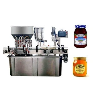 High speed automatic honey cream bottles filling capping machine