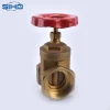 High technology brass stem gate valve price list with red handwheel