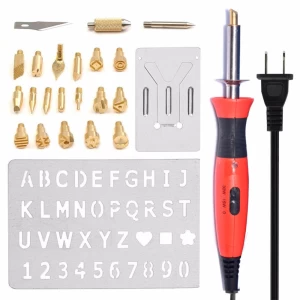 Higher quality 22 tips adjustable Temperature Woodburning drawing soldering iron set KIT With EMC GS CE