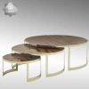 home goods hot sale designer metal leg coffee table round wood modern luxury coffee table set