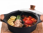 hot pot 2 in 1 soup pot with PFOA-FREE  non-stick coating with customization logo sustainable pot common style