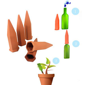 Hot Sale Ceramic Red Pottery Automatic Watering Spike Device for Plants