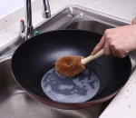 Hot Sale Wood Handle  Fiber Kitchen  Sisal Wash Brushes Mini Bamboo Dish Cleaning Brush