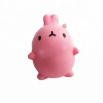 Hot selling Amazon mini mochi squishy slow rising  toys animals 3D cute pink rabbit squeeze toy