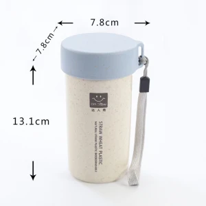 Hot Selling Eco-friendly Biodegradable Wheat Straw Water Bottle with lid