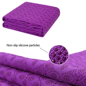 Hot yoga mat towel non slip silicone yoga towel various patterns yoga mat towels with mesh bag