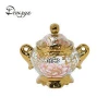 hotsale Saudi Arabia golden ceramic sugar pot with lid