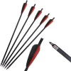 Hunting Archery 20 Inch 8.8MM Diameter Removable Tip Compound Red Black Feather Carbon Arrows