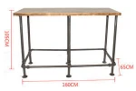 Industrial metal pipe frame unique style stand up wood bar dining farmhouse tables