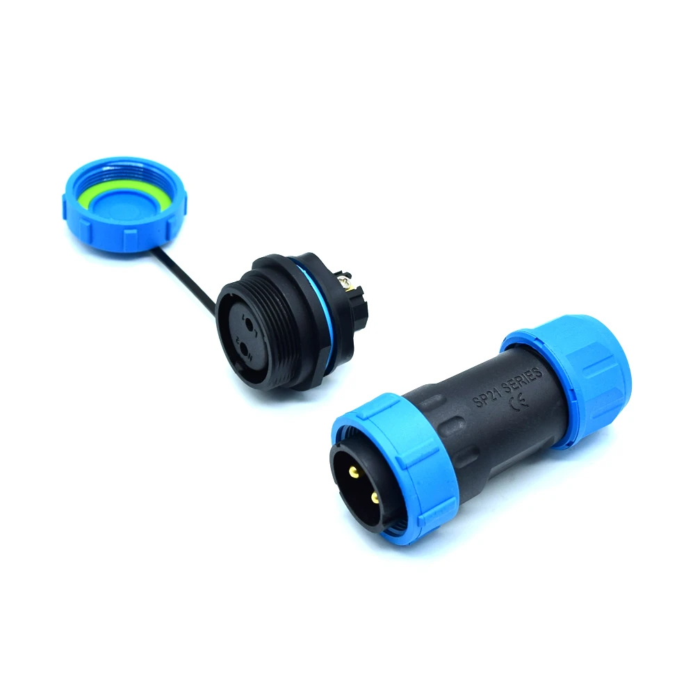 Industrial threaded plastic connector series Professional waterproof connector SP21 waterproof connector ip68 Electrical plug
