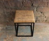 Industrial Vintage Stool in MS Iron And Seat in Jute Fabric With Printing For Cafe And Restaurant Stool