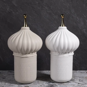 Italian design decorative ceramic luxury candle jars with lids colorful other candle holders for Modern home decor accessories