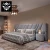 Import Italian Design Villa Masteroom Bed White Double Leather Beds Luxurious Bed Frame Big Headboard Luxury Bedroom Funiture from China