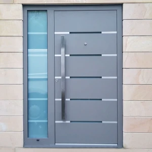 Italian glass luxury main entrance security door stainless steel pivot doors modern entry grey glass front door armored