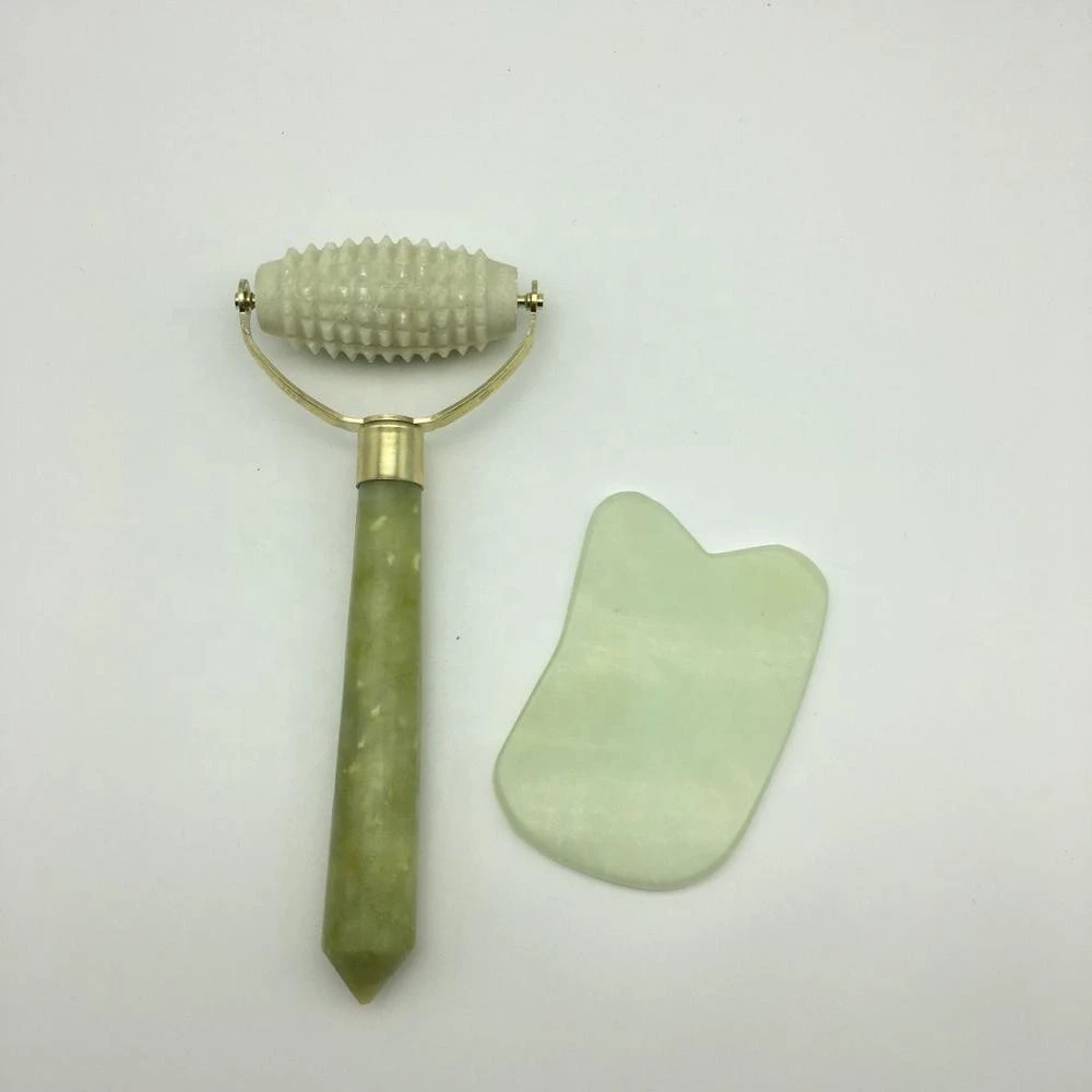 Jade Roller And Gua Sha Scraping Massage Tool Set For Face and Body for face