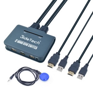JideTech 4kx2K Resolution  2 Port USB HDMI Cable KVM Switch Support OEM