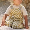 Kids Girls Boys Overalls Checkerboard Plaid Sleeveless Bib Rompers Summer Pockets Straps Pants Jumpsuits