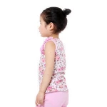 Kids print tops cotton t shirt printing custom girls ruffle raglan sleeveless baby girl t-shirt