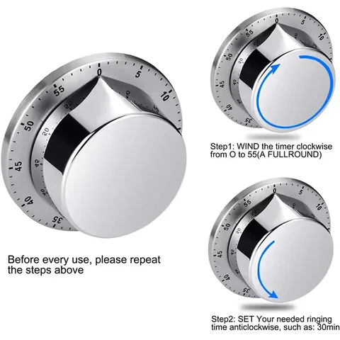 Buy Kitchen Timer, Chef Cooking Clock With Load Alarm, Mechanical ...