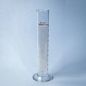 Lab Borosilicate Glass Measuring Cylinder with Plastic Base