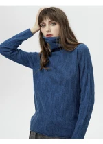 latest Autumn&Winter fashion women 100%cashmere high neck pullover cable knit off-shoulder sweater