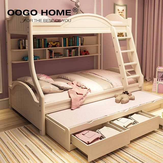 Latest double bed designs children bed girls kids bed with storage