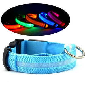 LED Nylon Ribbon Pet Dog Collar Night Safety Flashing Glow For Dogs Pet Supplies Collars for Small Dogs Cats
