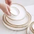 Import light ceramic plates, White Gold Rim Ceramic Plate, Custom Ceramic Dishes Plate from China
