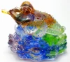 Liuli crystal money frog as feng shui ornament
