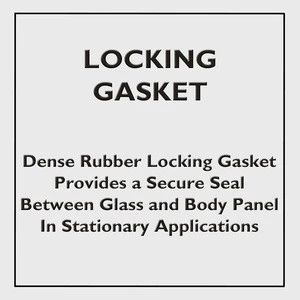 Locking Gasket Two-Piece for Stationary Car Truck Automotive Stationary Windows and Windshields Dense Rubber Black