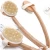 Import Long handheld wooden bathroom products with scouring sponge shower cleaning brush from China