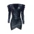 Long Sleeve Metallic V-Neck Women Dress High Elastic Slim Fit Short Mini Sexy Black Solid PU Faux Leather Dress