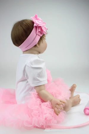 Lovely toy realistic 22 inch full body silicone reborn baby doll 55cm lifelike newborn babies
