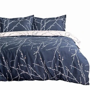 Luxury bedding, 100% Microfiber Duvet Cover, Manufacturer Wholesale Tree branches and flower 3-piece Bedding Set