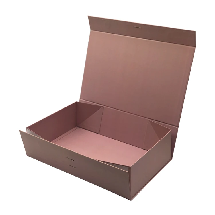 luxury foldable paper packaging magnetic closure gift box ribbon