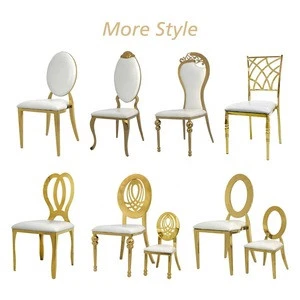 Luxury Hotel Furniture Gold Metal Stainless Steel Customized Pu Leather Dinning Chair