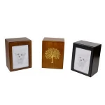 Made In China Photo Frame Custom Simple Paulownia Wood Funerary Human Or Pet Urns Wooden Cinerary Casket
