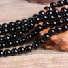 Manufacture natural black obsidian crystal loose beads for DIY