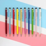 Manufacture wholesales cheap price high quality promotional custom logo slim thin hotel stylus pen metal ballpoint pen