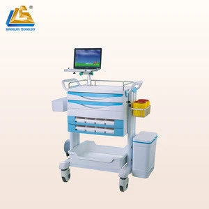 medical laptop computer cart for hospital trolley