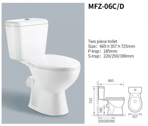 Medyag MFZ-06 inodoro de dos piezas de ceramica blanca  WC p-trap/s-trap directamente de fabrica barato