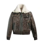 Men Shearling RAF Aviator Leather Bomber Jacket Men White Shearling Brown Raf Aviator Leather Bomber Jacket