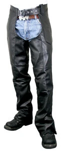 Mens Premium Motorcycle Easy Fit Chaps with Zipper On Thigh / genuine leather chaps