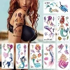 Mermaid Temporary Tattoos For Children Girls Birthday Party Favors Supplies Under the Sea Tattoo Stickers Great Kids Goodie Bag