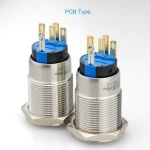 Metal momentary 12mm waterproof illuminated self locking push button switch