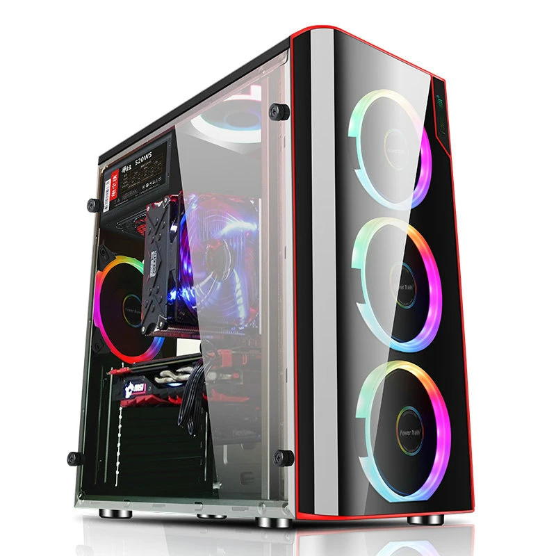 mide tower side transparent acrylic computer case mid custom gaming pc case