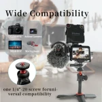 Mini 3-Section Telescopic Lightweight Desktop Tripod 1KG Max Load Antislip Handle for Video Selfies and Vlogs Mobile Usage