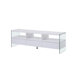 Modern Appearance Living Room Furniture Clear Tempered Glass Tv Cabinet