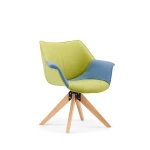 Modern comfortable leisure home furniture wooden fabric dining room chair